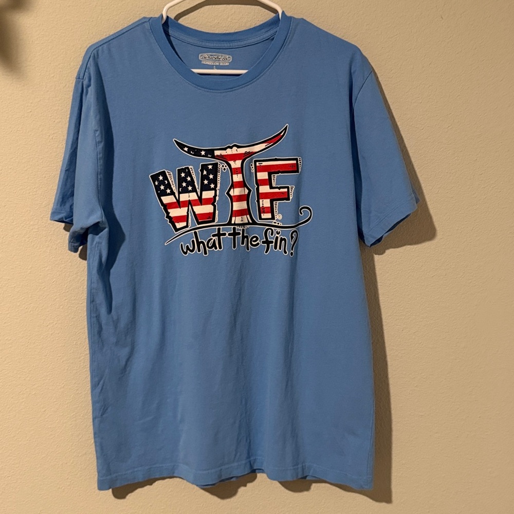 What the Fin Blue Graphic Tee